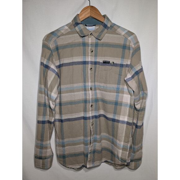 Columbia Mens Plaid Pitchstone Heavyweight Flannel Button Up Shirt Sz S AM8573 - Picture 3 of 7